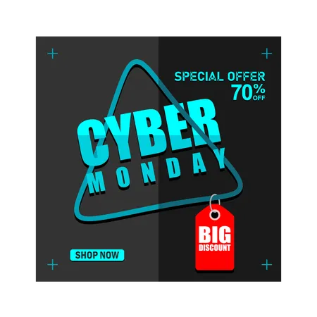 Anuncio de venta del Cyber ​​Monday  Ilustración