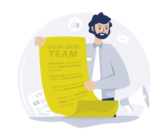 Anúncio para se juntar à nossa equipe  Ilustração
