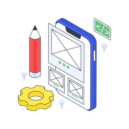 Anwendungs-Wireframing  Illustration