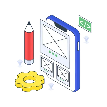 Anwendungs-Wireframing  Illustration