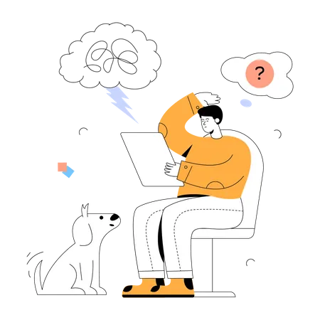 Check This Flat Illustration Of Anxiety Illustration