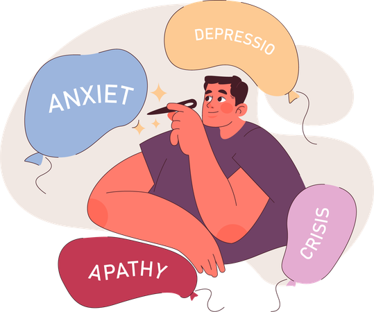 Anxiety And Depression Therapy  Illustration