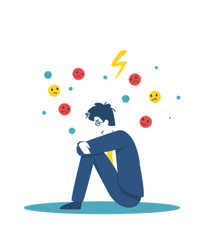 Anxious business investor feeling panic  Illustration