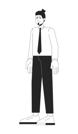 Anxious disturbed male office worker  Illustration