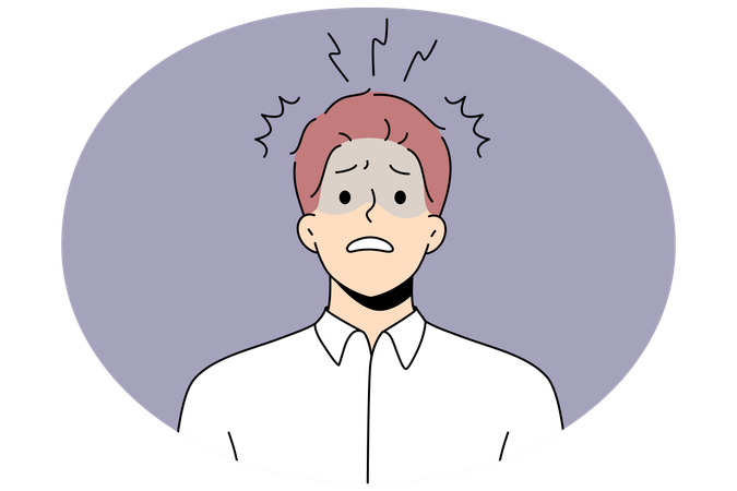 Anxious male employee frustrated with work problems  Illustration