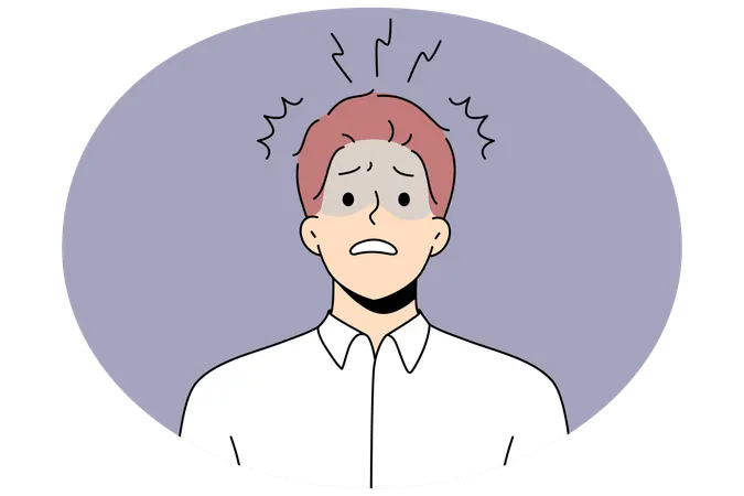Anxious male employee frustrated with work problems  Illustration