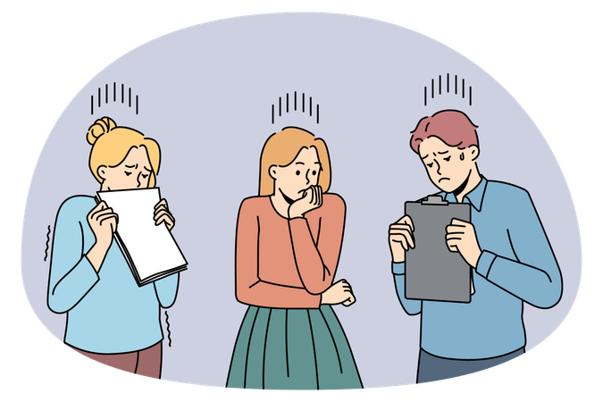 Anxious young people feel frightened of failure  Illustration