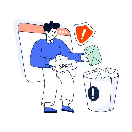 Apagar e-mails de spam  Ilustração