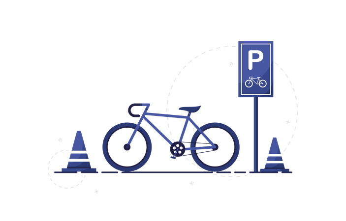 Parking de bicicletas  Ilustración