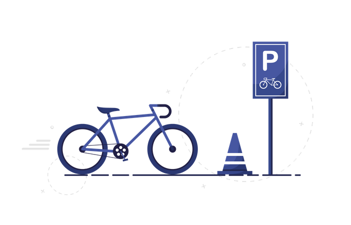 Parking de bicicletas  Ilustración