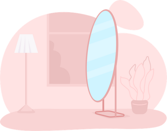 Apartment room with mirror Illustration