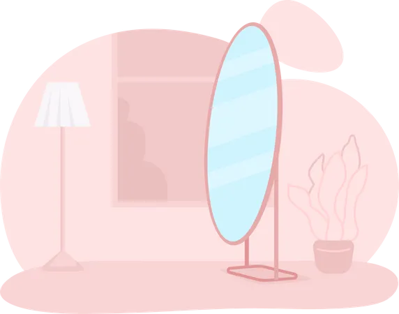 Apartment room with mirror  Illustration