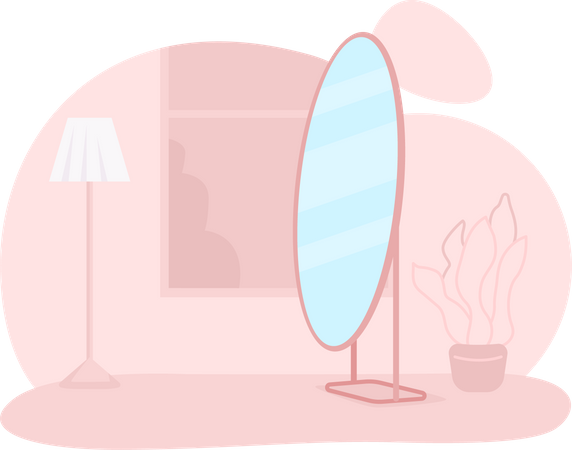 Apartment room with mirror  Illustration