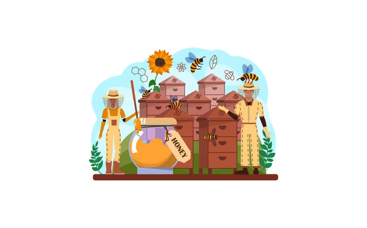 Apiculture farmer  Illustration