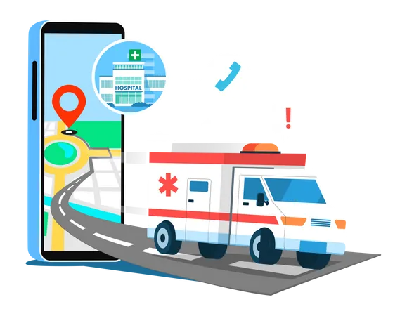 Solicitud de ambulancia de emergencia  Ilustración