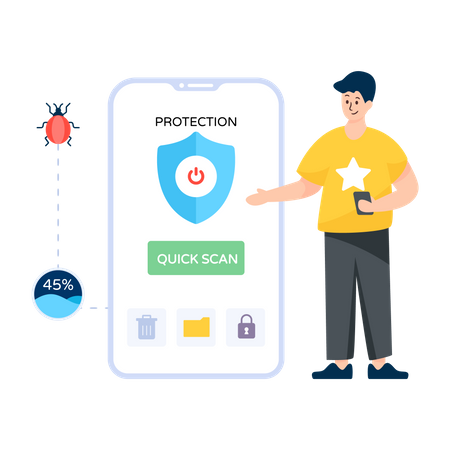 Aplicación antivirus  Ilustración