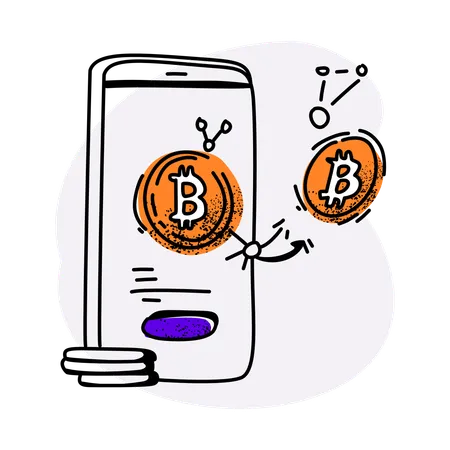 Aplicación bitcoin  Ilustración