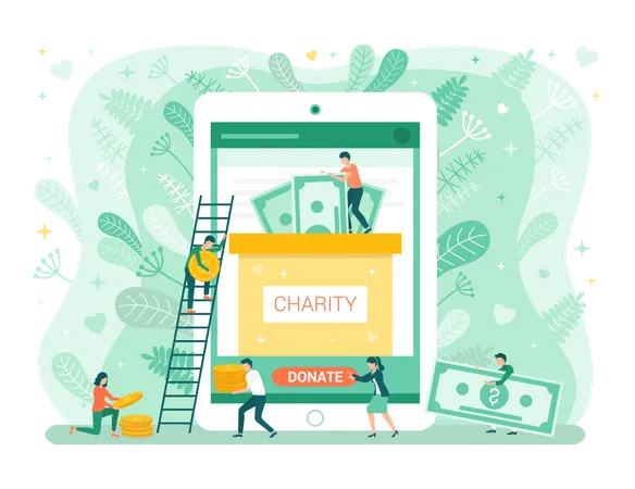 Aplicación de caridad en línea  Ilustración