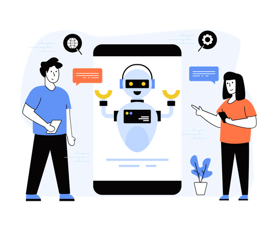 Aplicación de chatbot  Ilustración