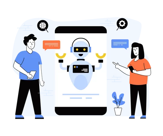 Aplicación de chatbot  Ilustración