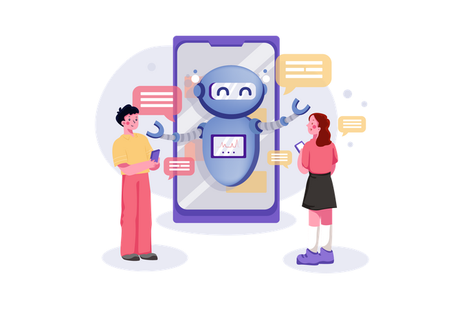 Aplicación de chatbot  Ilustración