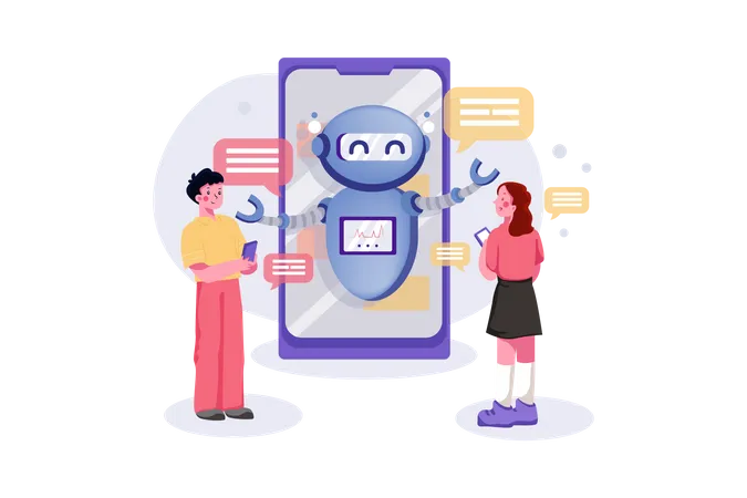 Aplicación de chatbot  Ilustración