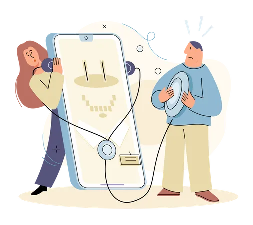 Aplicación de chatbot de medicina en línea  Ilustración
