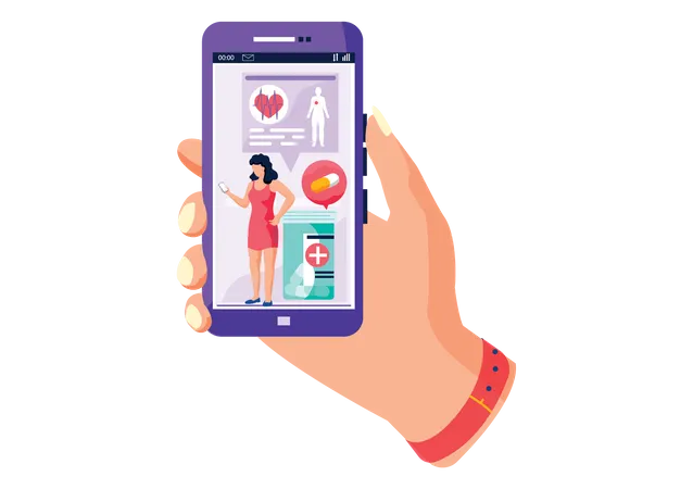 Aplicación móvil de salud  Ilustración