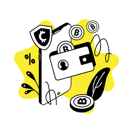 Aplicación de billetera de criptomonedas  Ilustración