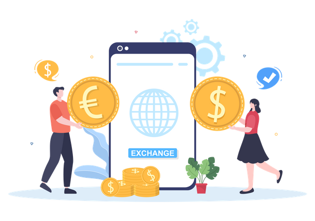 Aplicación de cambio de moneda  Illustration