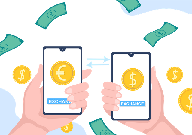 Aplicación de cambio de moneda  Illustration