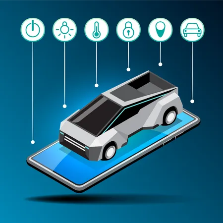 Aplicación de coche inteligente  Ilustración