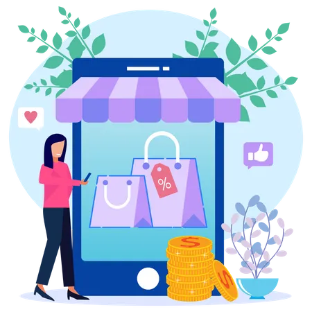 Aplicación de compras  Ilustración