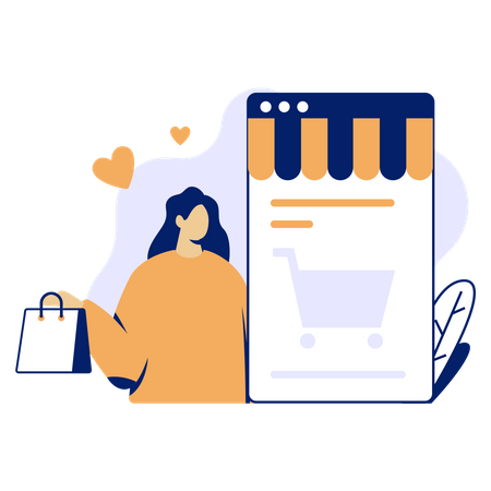 Aplicación de compras en línea  Illustration