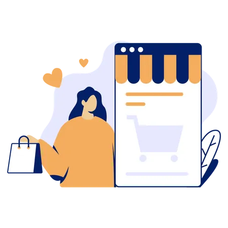 Aplicación de compras en línea  Illustration