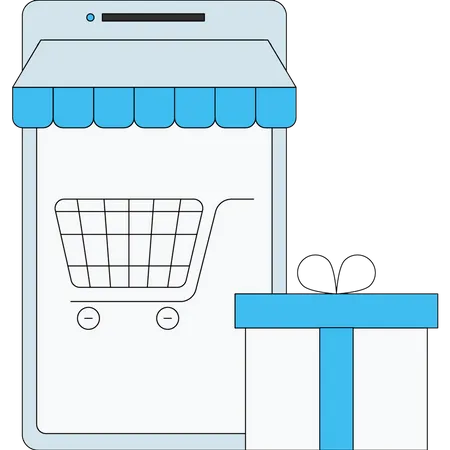 Aplicación de compras móvil  Ilustración