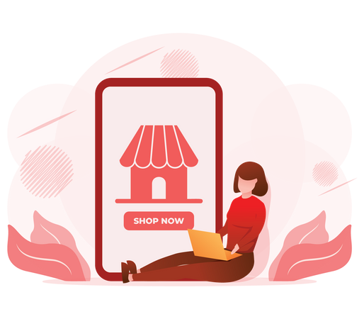 Aplicación de compras móvil  Ilustración