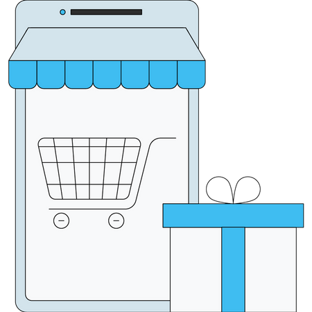 Aplicación de compras móvil  Illustration