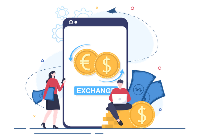 Aplicación de conversor de moneda  Illustration