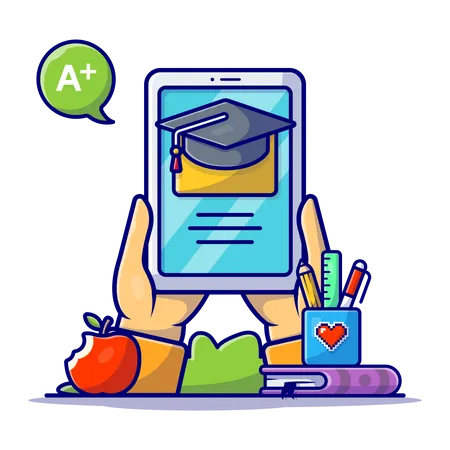 Aplicación de educación en línea  Ilustración