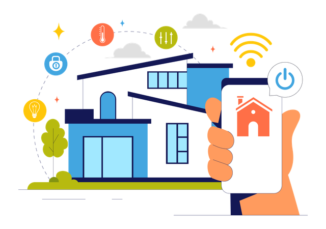 Aplicación de hogar inteligente  Ilustración