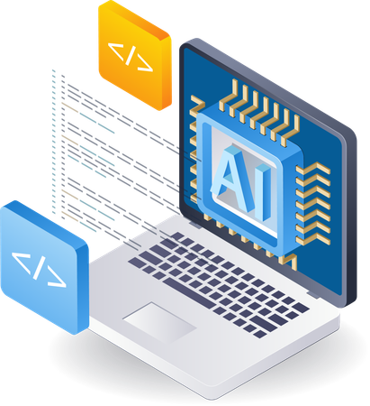 Aplicación informática de inteligencia artificial.  Ilustración