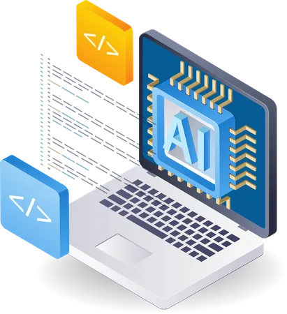 Aplicación informática de inteligencia artificial.  Ilustración