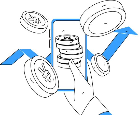 Aplicación de inversión móvil  Ilustración