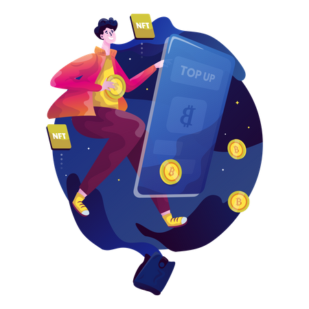 Aplicación de mercado nft  Ilustración