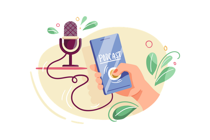 Aplicación de podcasts  Ilustración