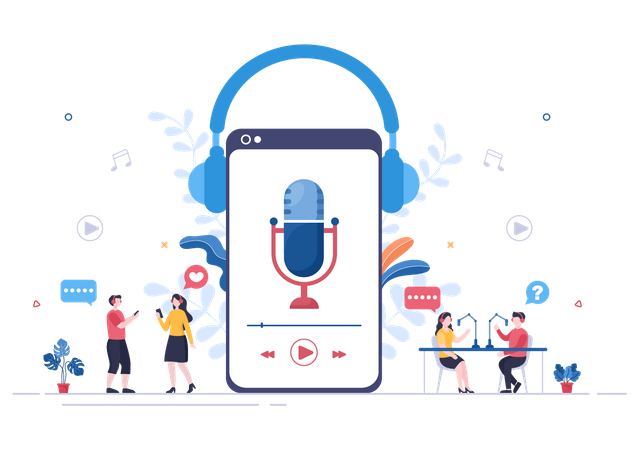 Aplicación de podcasts  Ilustración
