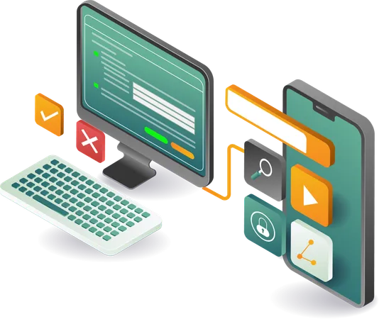 Aplicación para probar la tecnología de los teléfonos inteligentes  Ilustración