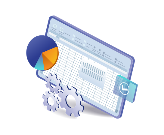 Aplicación excel para cálculos.  Illustration