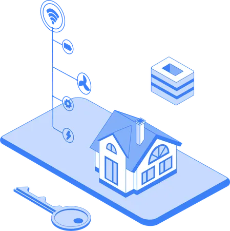 Aplicación de hogar inteligente  Ilustración